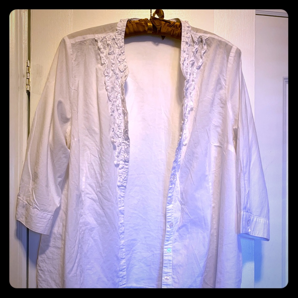 White ruffle blouse!